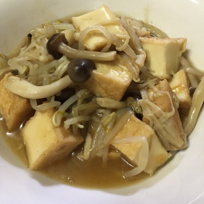 厚揚げとキノコともやしの麺つゆあんかけ レシピ 作り方 By ちゃんかお1050 楽天レシピ 厚揚げとキノコともやしの麺つゆあんかけ レシピ 作り方 By ちゃんかお1050 楽天レシピ